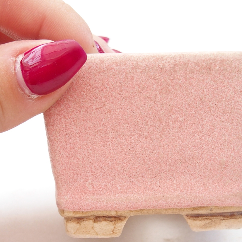 Ciotola bonsai in ceramica 6 x 6 x 4,5 cm, rosa