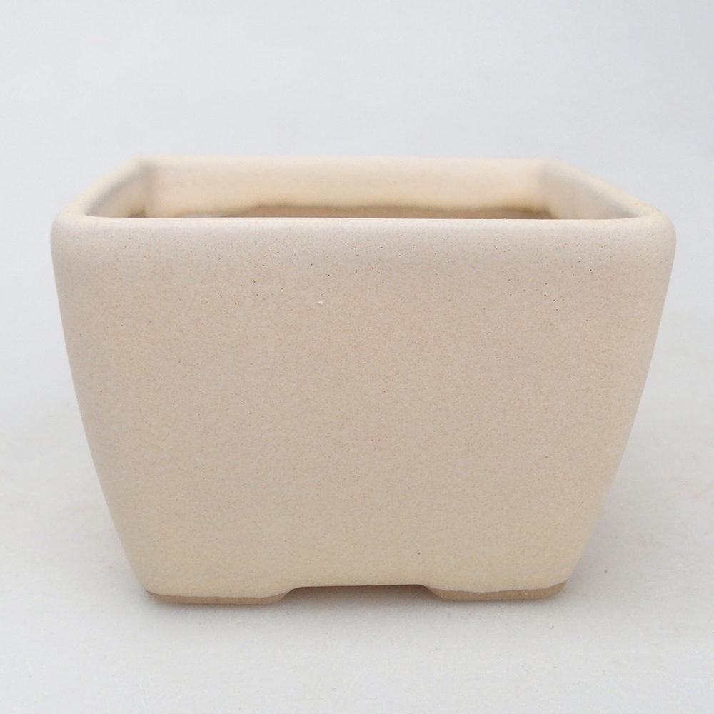Ciotola per bonsai in ceramica 8,5 x 8,5 x 6 cm, colore beige