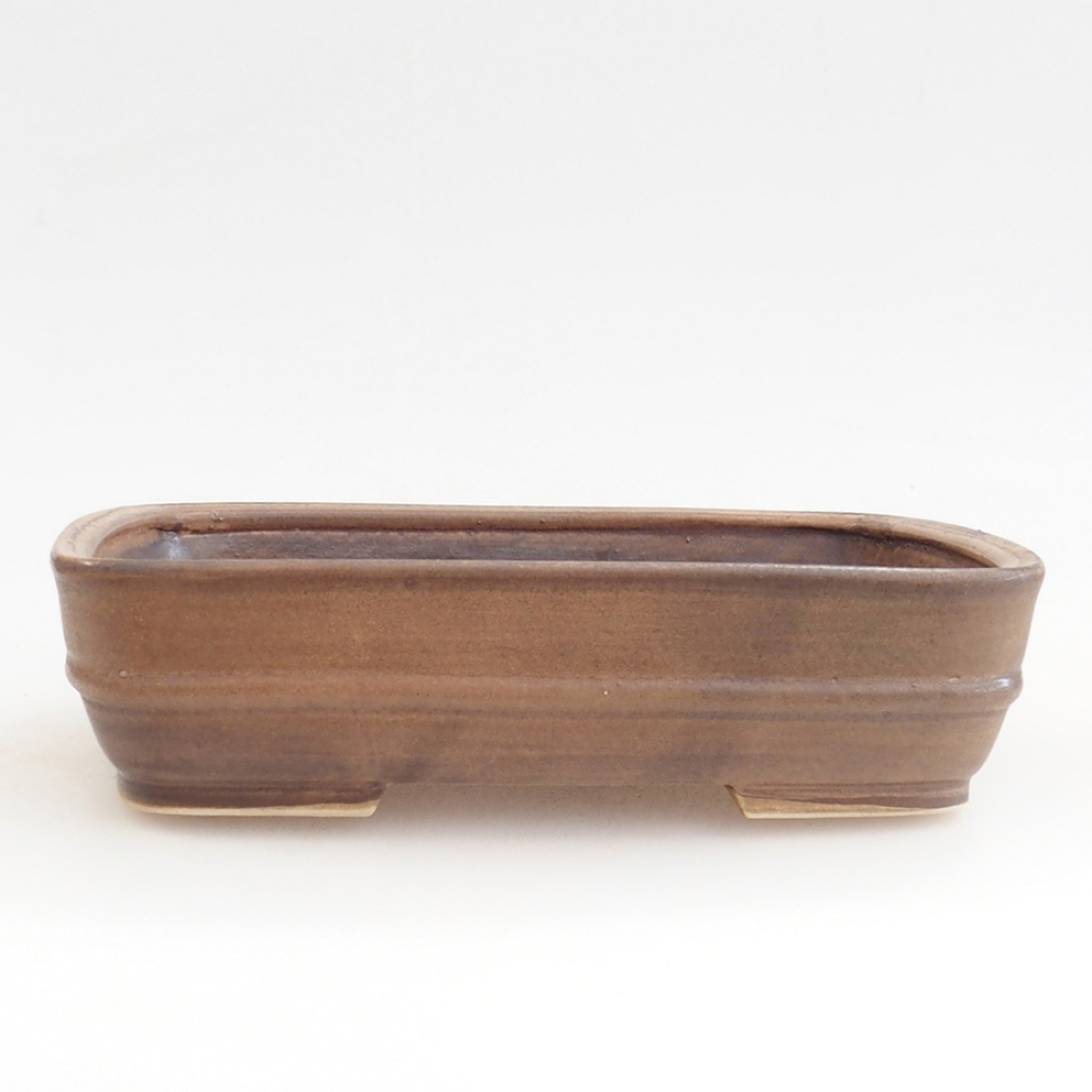 Ciotola per bonsai in ceramica 21,5 x 17,5 x 5,5 cm, marrone