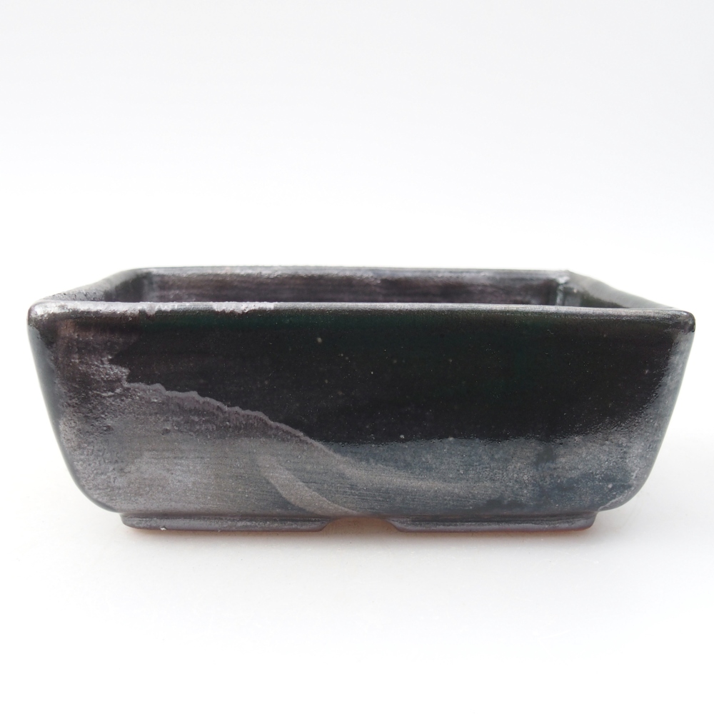 Ciotola bonsai in ceramica 12 x 8,5 x 4,5 cm, verde metallizzato