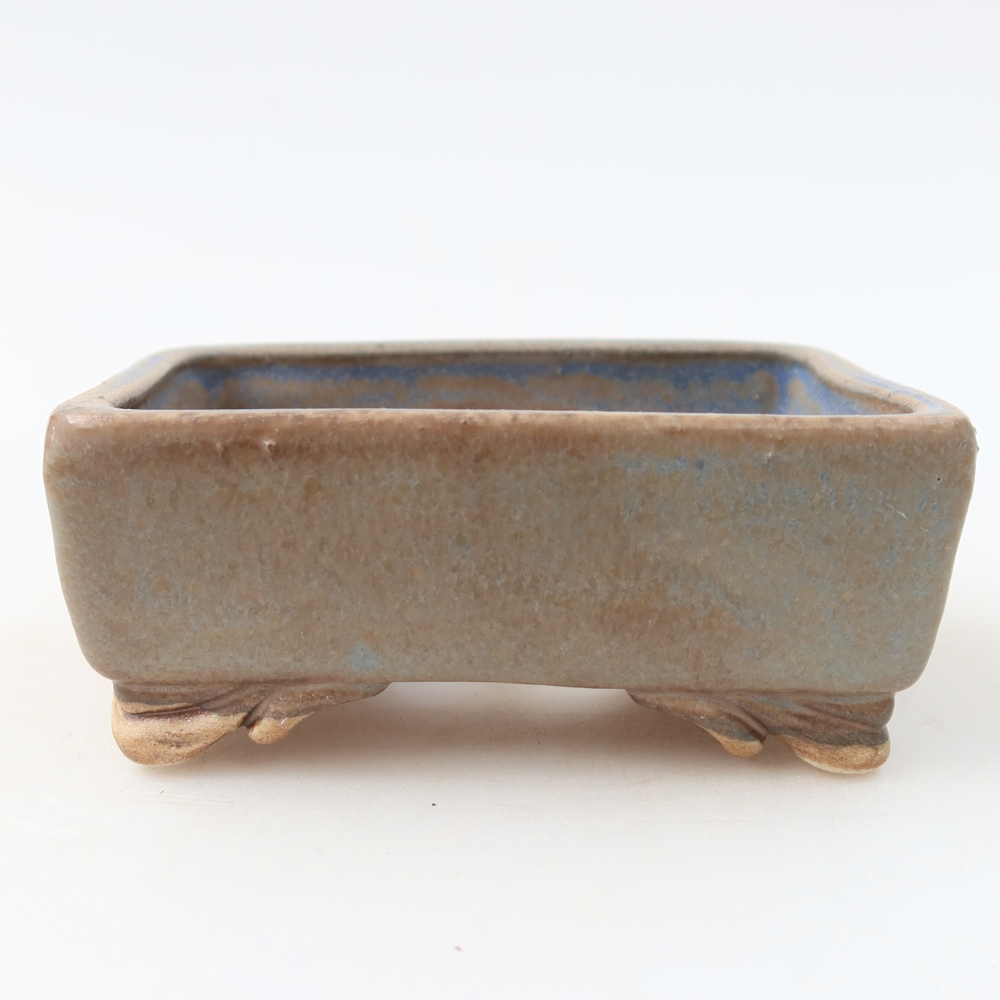 Vaso da bonsai in ceramica 10 x 8 x 4 cm, colore blu