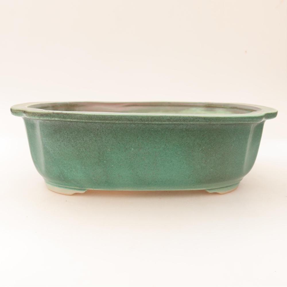 Vaso da bonsai in ceramica 24,5 x 21 x 7,5 cm, colore verde