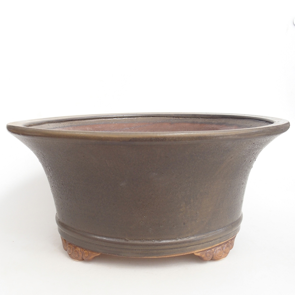 Ciotola per bonsai in ceramica 32 x 32 x 14 cm, marrone