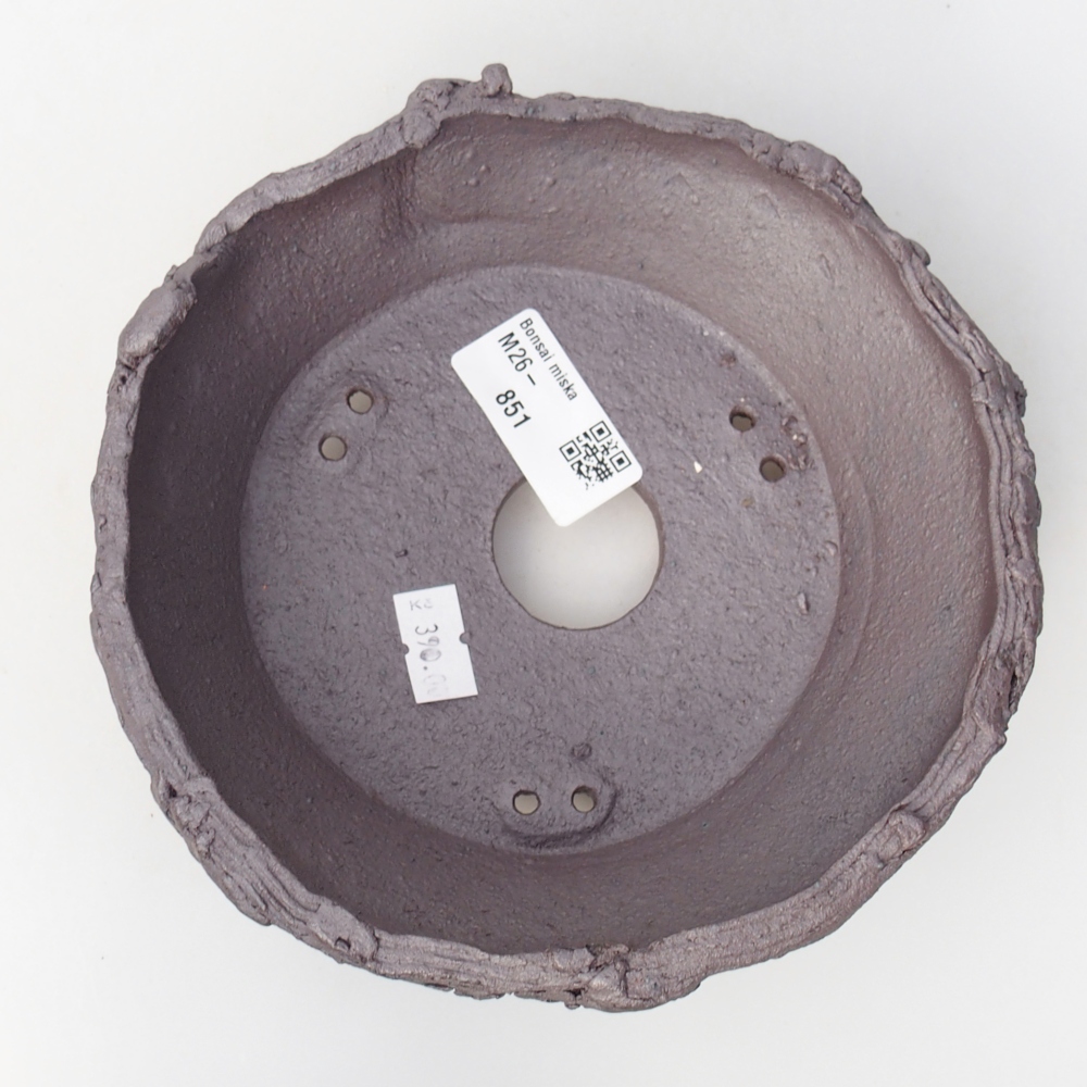 Ciotola bonsai in ceramica 16,5 x 16 x 5,5 cm, colore metallo