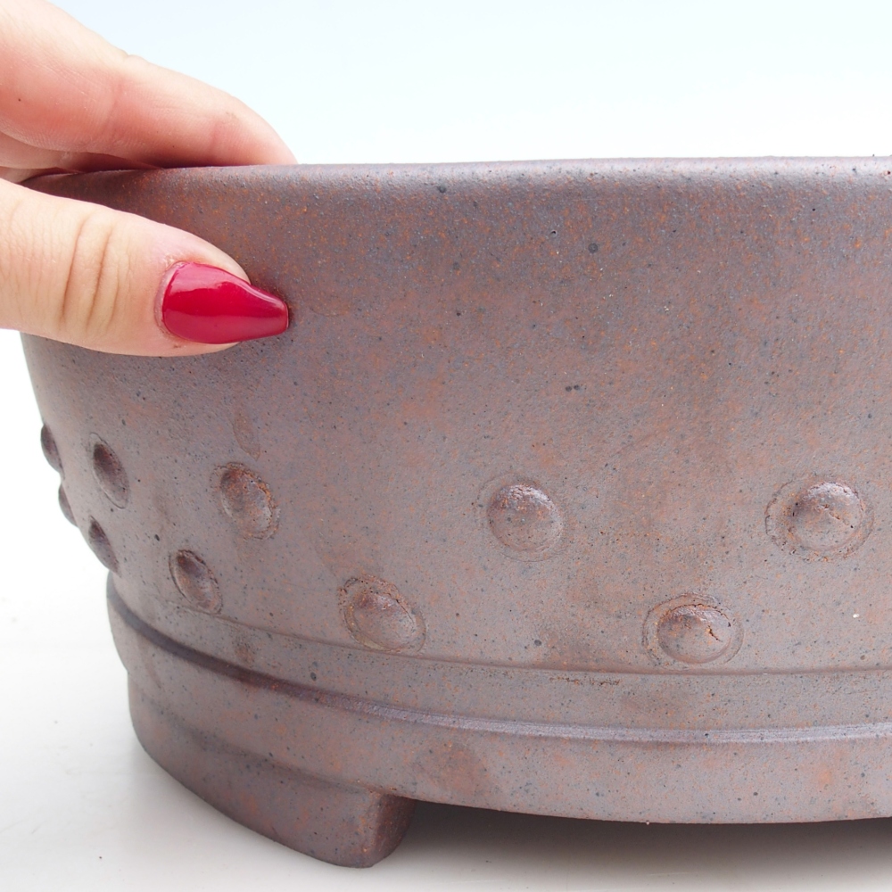 Ciotola bonsai in ceramica 31,5 x 31,5 x 12 cm, colore metallo