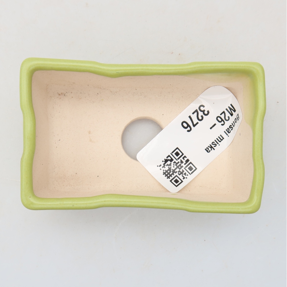 Vaso in ceramica per bonsai 7,5 x 4 x 2,5 cm, colore verde