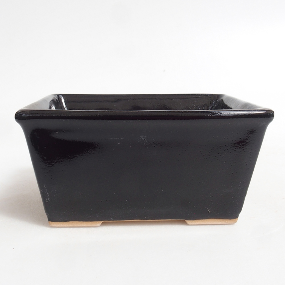 Vaso in ceramica per bonsai 11,5 x 10,5 x 6 cm, colore nero