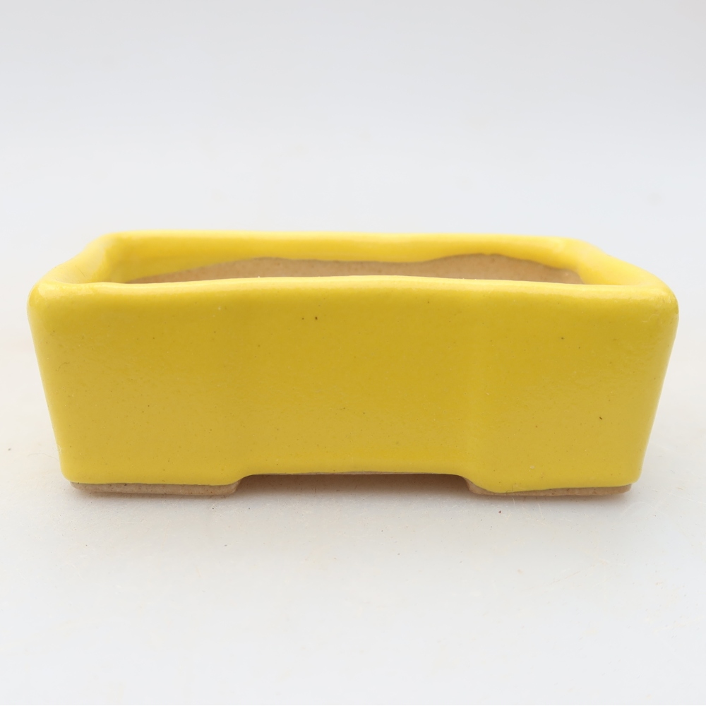 Vaso da bonsai in ceramica 7,5 x 4 x 2,5 cm, colore giallo