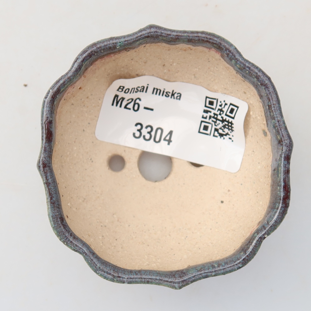Vaso in ceramica per bonsai 6 x 6 x 3 cm, colore grigio