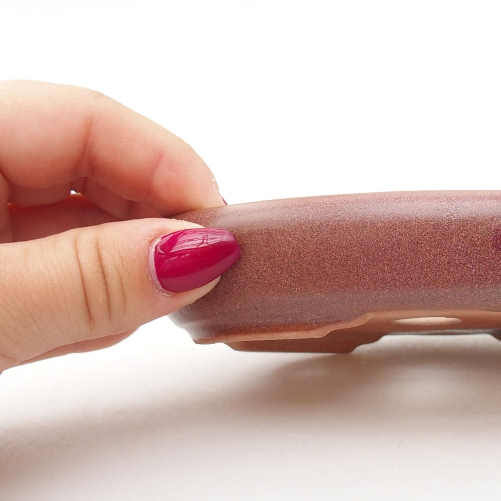 Ciotola bonsai in ceramica 13 x 10 x 2,5 cm, colore bordeaux