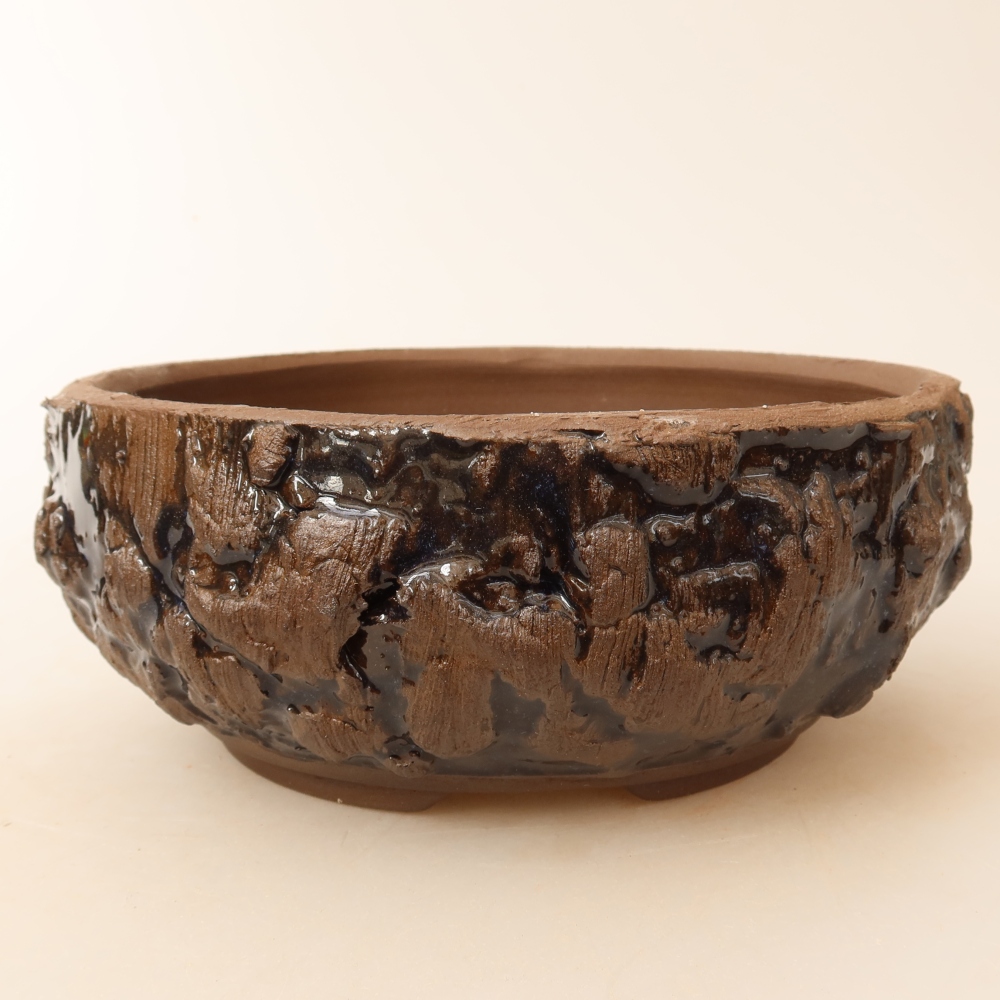 Vaso da bonsai in ceramica 16 x 16 x 6,5 cm, colore marrone