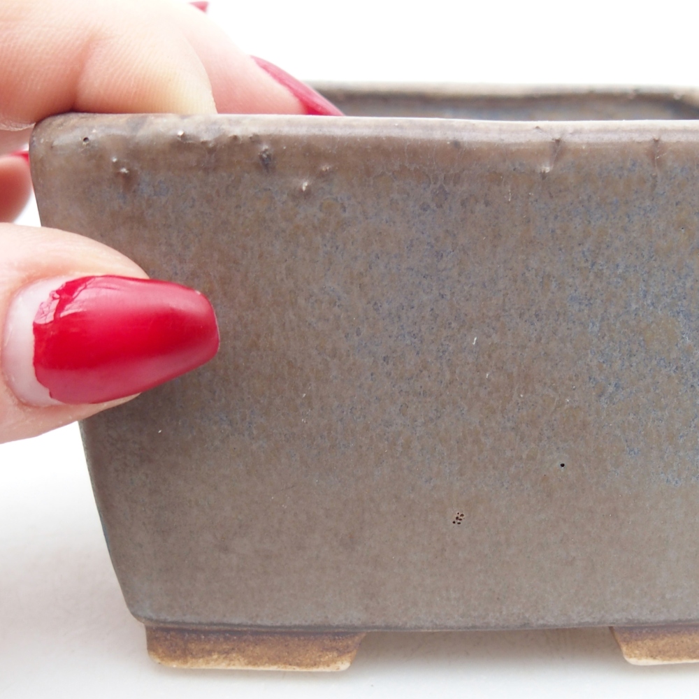 Ciotola bonsai in ceramica 8,5 x 8,5 x 5,5 cm, colore blu