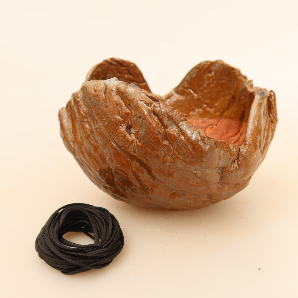 Contenitore in ceramica per Kokedama 9 x 9 x 7 cm, colore marrone