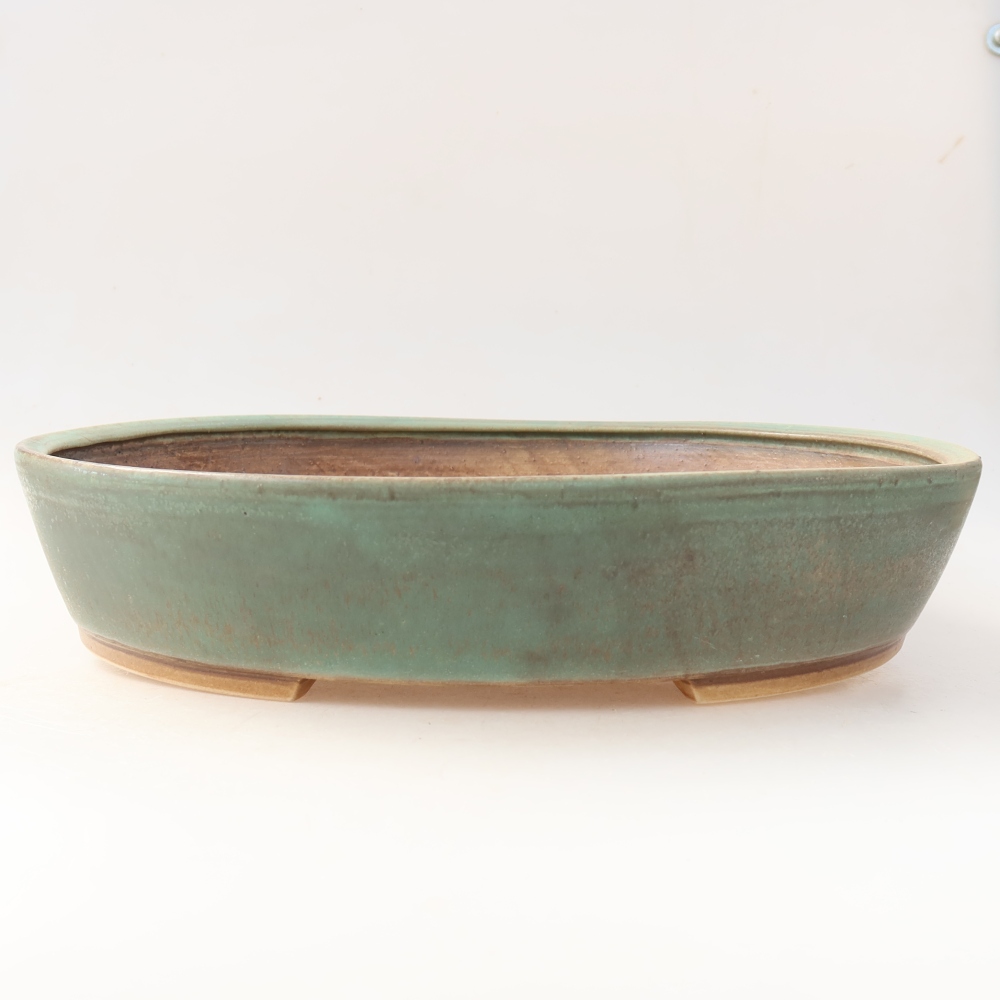 Vaso da bonsai in ceramica 32 x 27,5 x 6,5 cm, colore verde