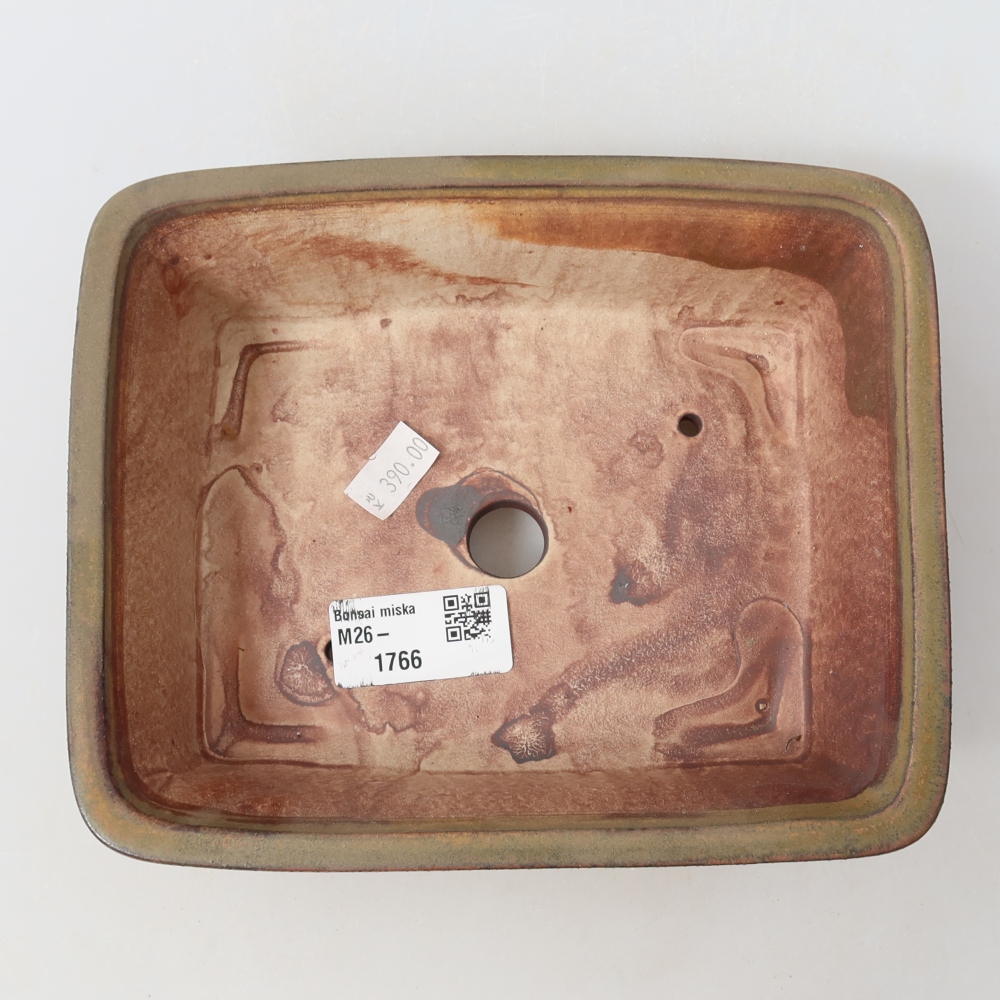 Ciotola per bonsai in ceramica 17,5 x 14,5 x 5,5 cm, marrone
