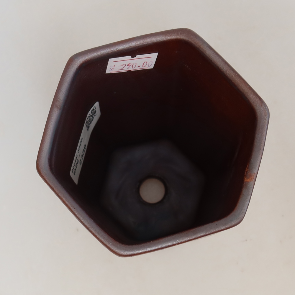 Vaso da bonsai in ceramica 9,5 x 8,5 x 14,5 cm, colore metallizzato