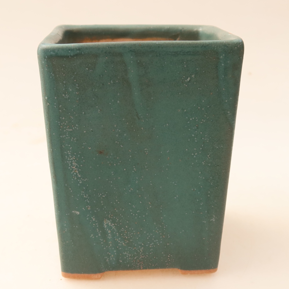 Vaso da bonsai in ceramica 7,5 x 7,5 x 10 cm, colore blu