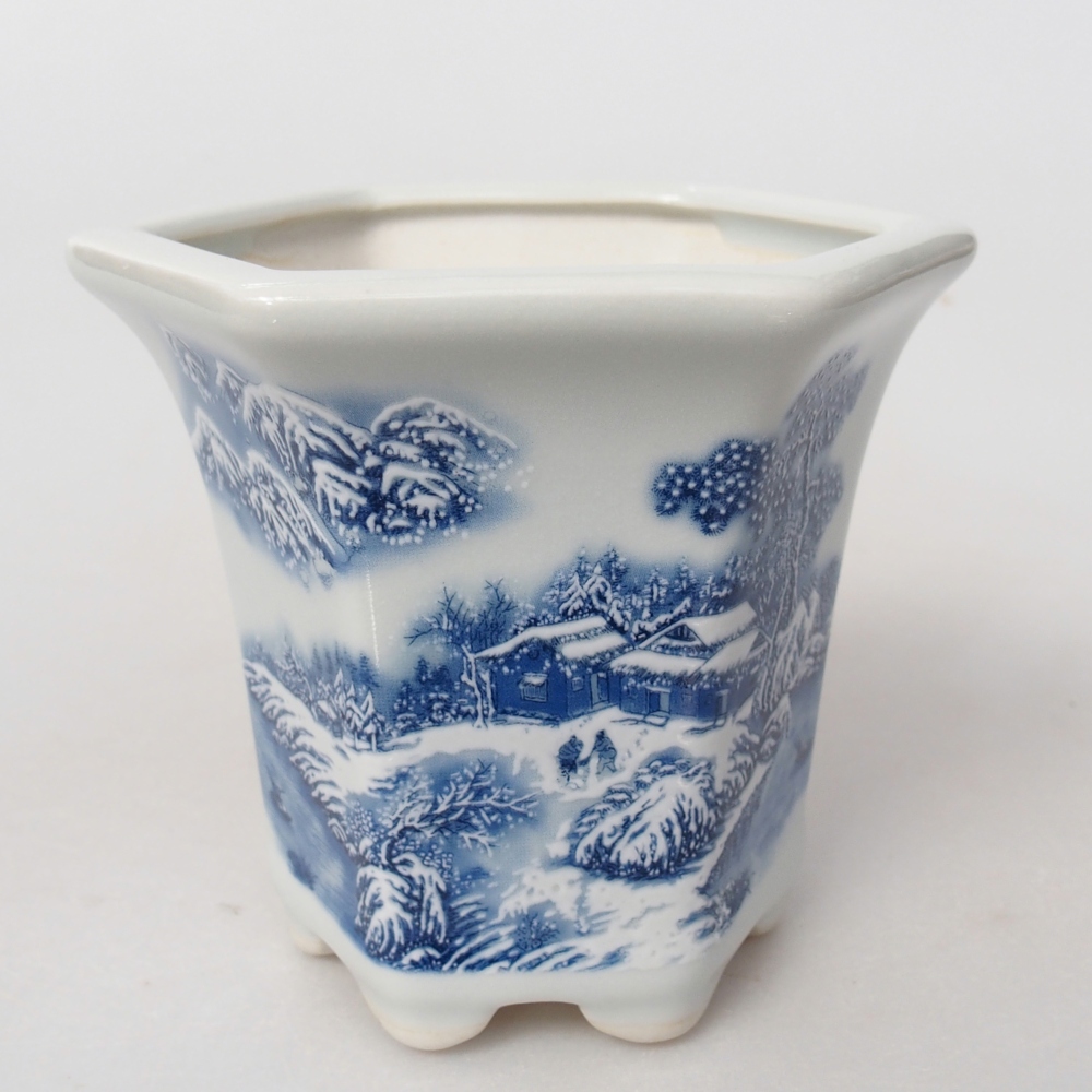 Ciotola per bonsai in ceramica 10 x 9 x 9 cm, colore bianco