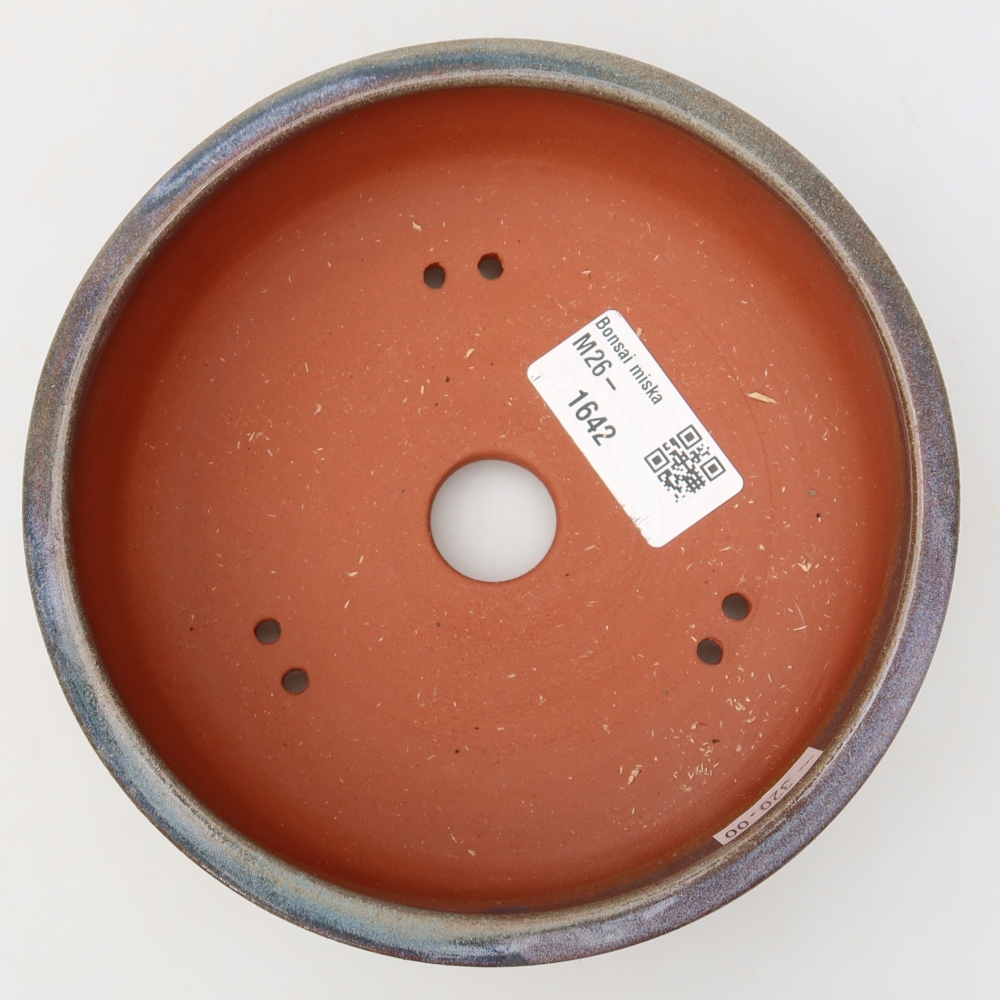 Vaso da bonsai in ceramica 14,5 x 14,5 x 5 cm, colore blu
