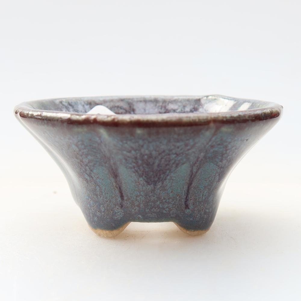 Vaso in ceramica per bonsai 5,5 x 5,5 x 2,5 cm, colore grigio