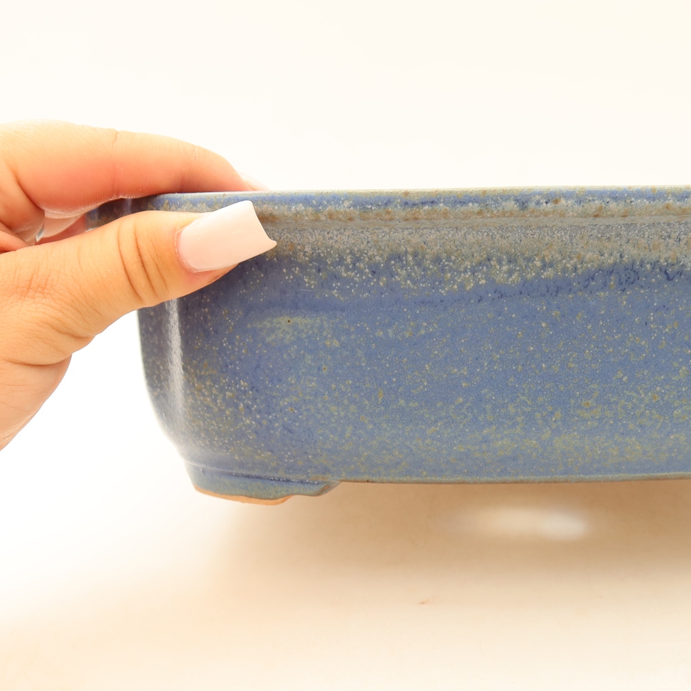 Vaso da bonsai in ceramica 24,5 x 21 x 7,5 cm, colore blu