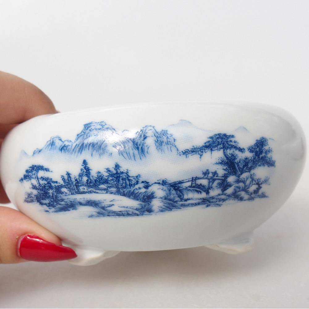 Ciotola per bonsai in ceramica 10 x 10 x 5 cm, colore bianco