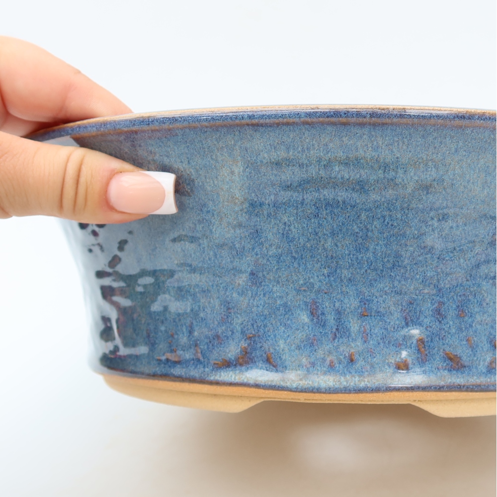 Ciotola bonsai in ceramica 26 x 26 x 8,5 cm, colore blu