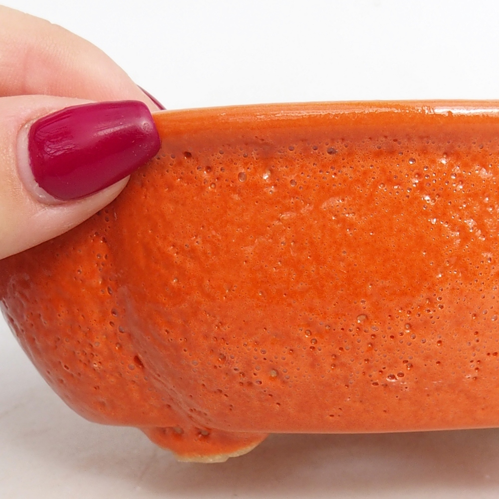 Ciotola bonsai in ceramica 13 x 10,5 x 5,5 cm, arancione