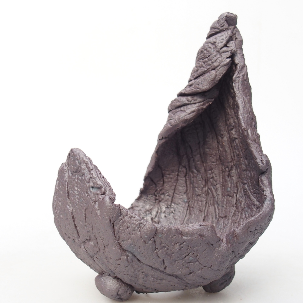 Conchiglia in ceramica 8 x 8 x 12 cm, colore metallizzato