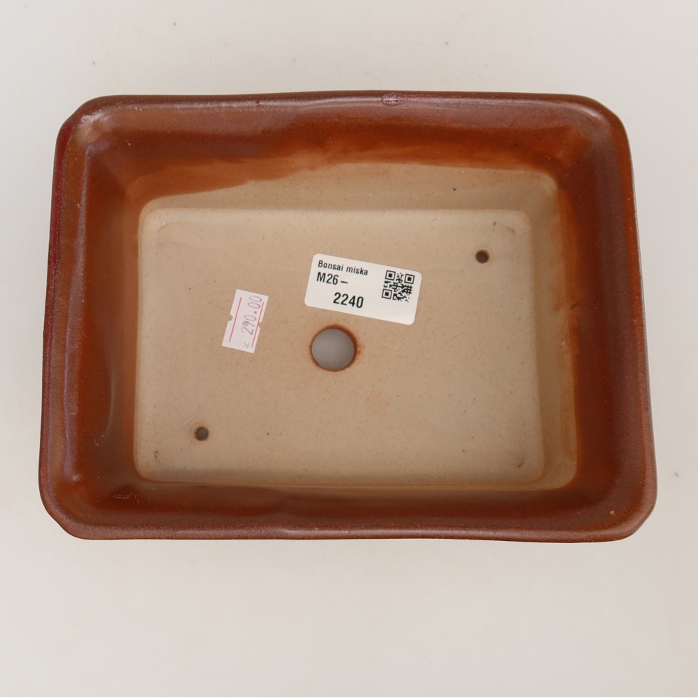 Vaso da bonsai in ceramica 18 x 14 x 7 cm, colore bordeaux