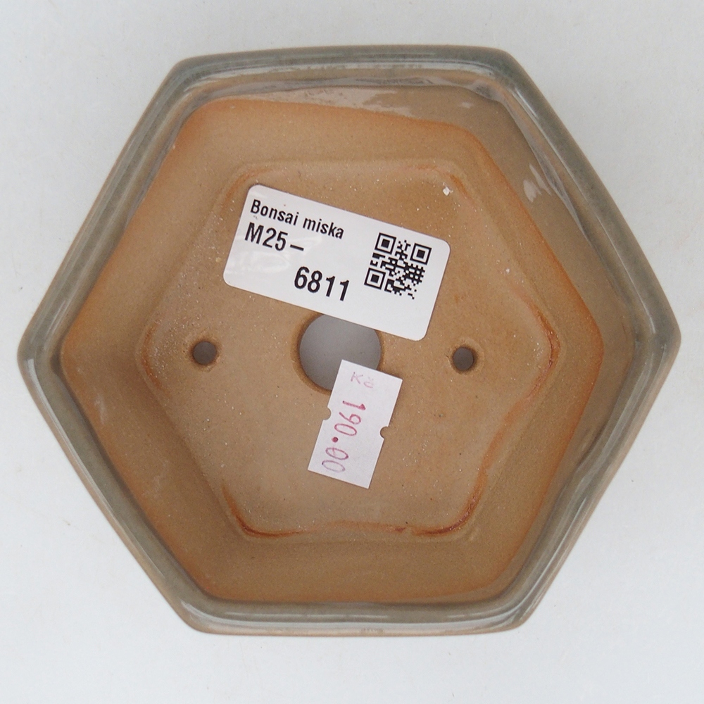 Ciotola bonsai in ceramica 10,5 x 9,5 x 5 cm, grigio