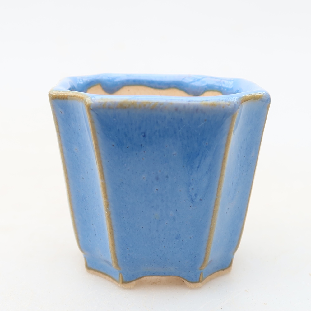 Ciotola per bonsai in ceramica 4 x 4 x 4 cm, colore blu