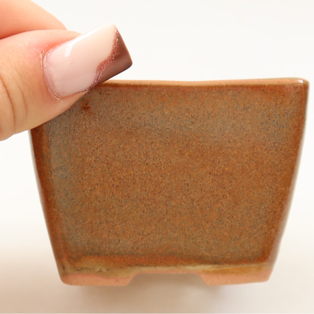 Vaso da bonsai in ceramica 6,5 x 6,5 x 5 cm, colore marrone