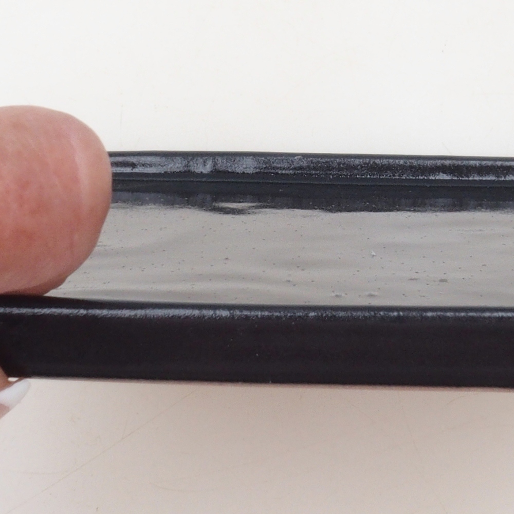 Ciotola per bonsai quadrata L - 14 x 14 x 1 cm - nera