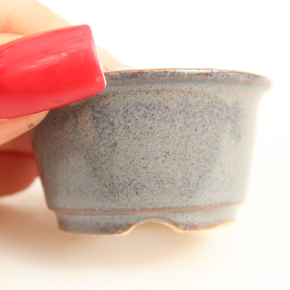Vaso da bonsai in ceramica 4,5 x 4,5 x 2,5 cm, colore grigio