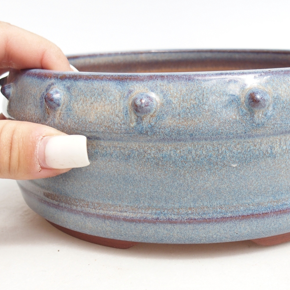 Ciotola bonsai in ceramica 17 x 17 x 7 cm, colore blu