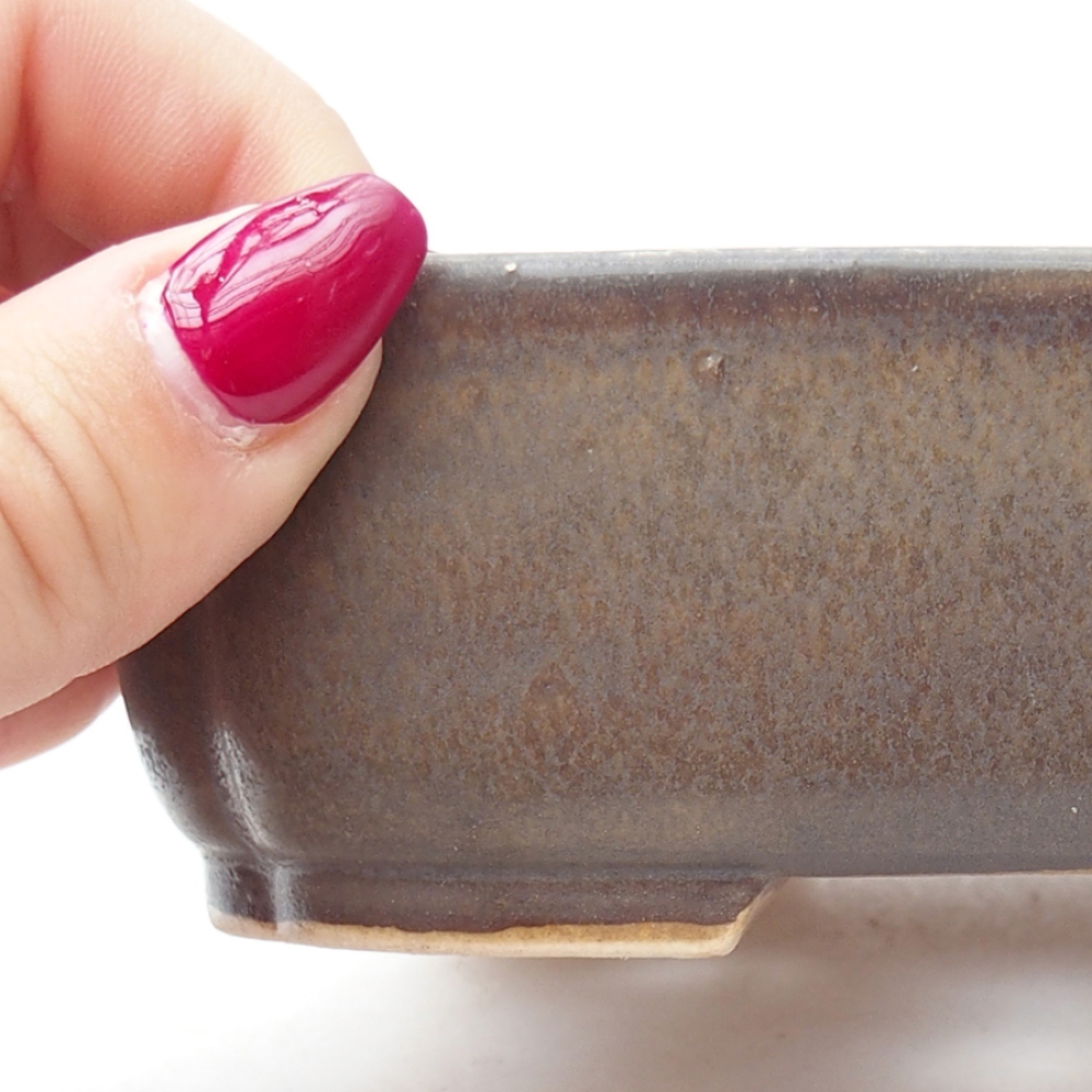 Ciotola per bonsai in ceramica 13,5 x 12 x 4 cm, marrone