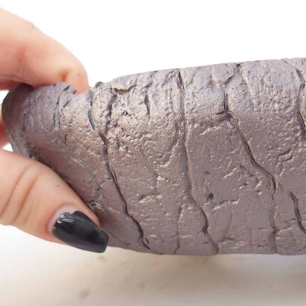 Ciotola bonsai in ceramica 16 x 16 x 5 cm, colore metallo