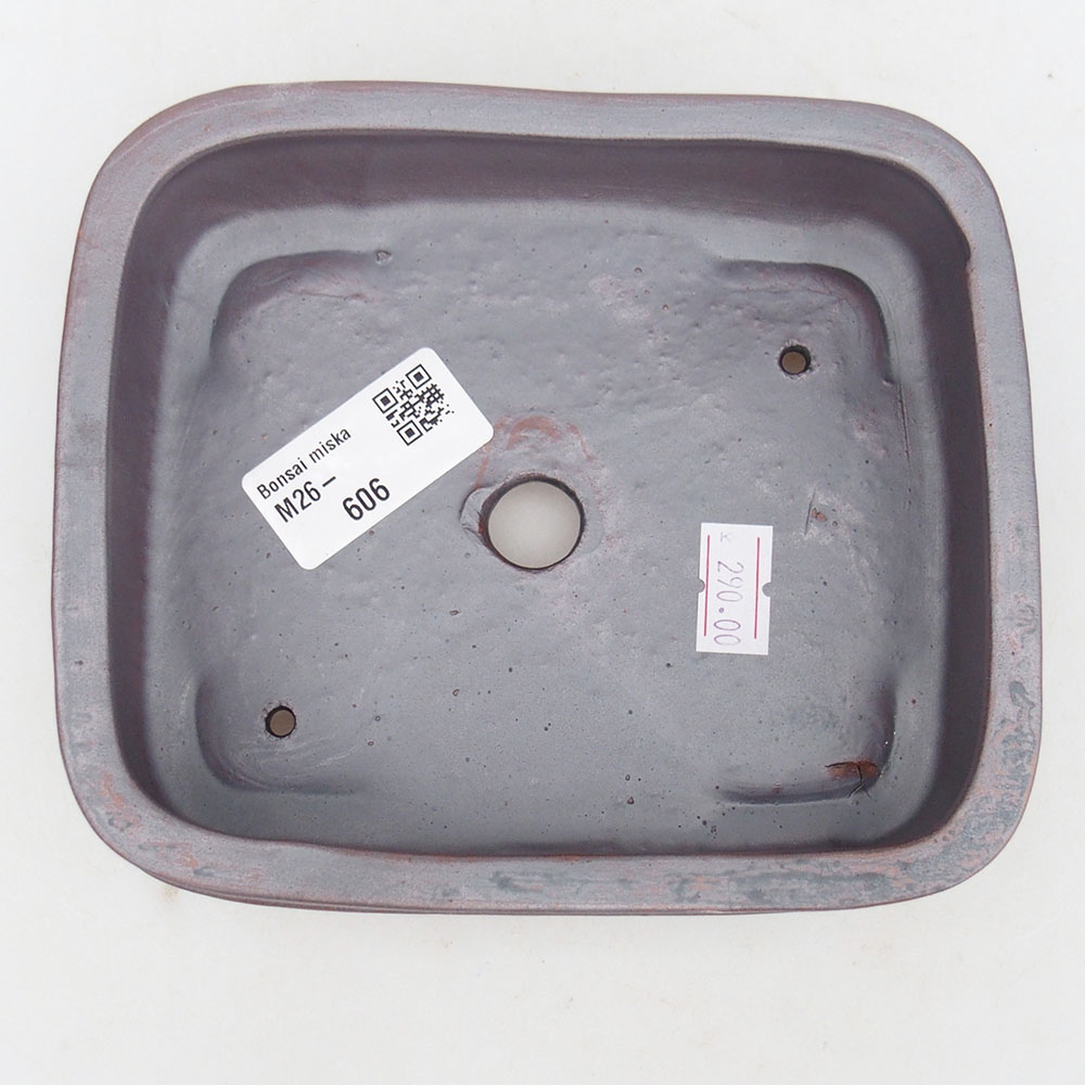 Ciotola bonsai in ceramica 14,5 x 12,5 x 4,5 cm, colore metallo