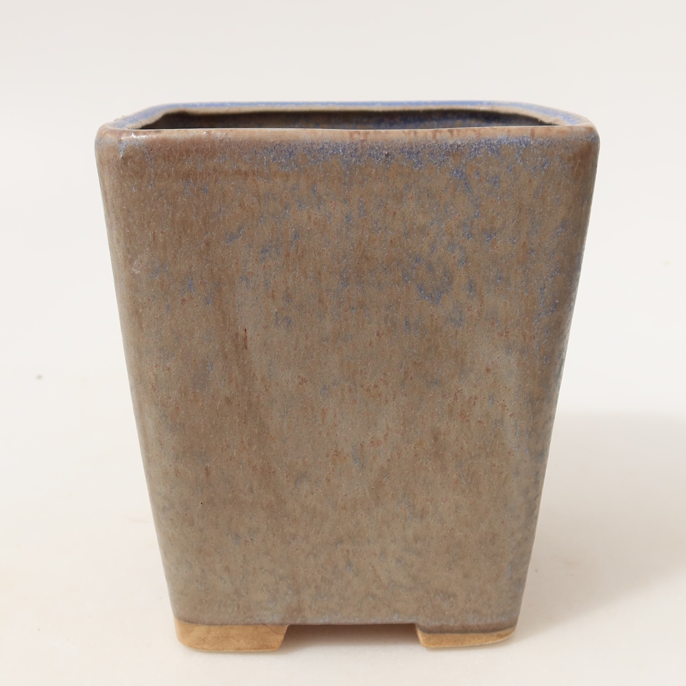 Vaso da bonsai in ceramica 10,5 x 10,5 x 12 cm, colore blu