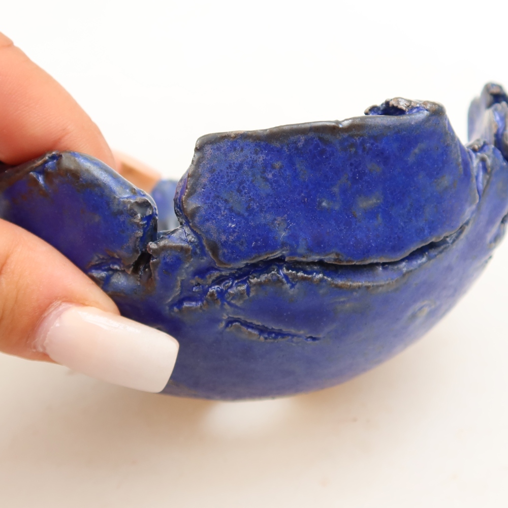 Guscio in ceramica  11,5 x 10,5 x 6 cm, colore blu