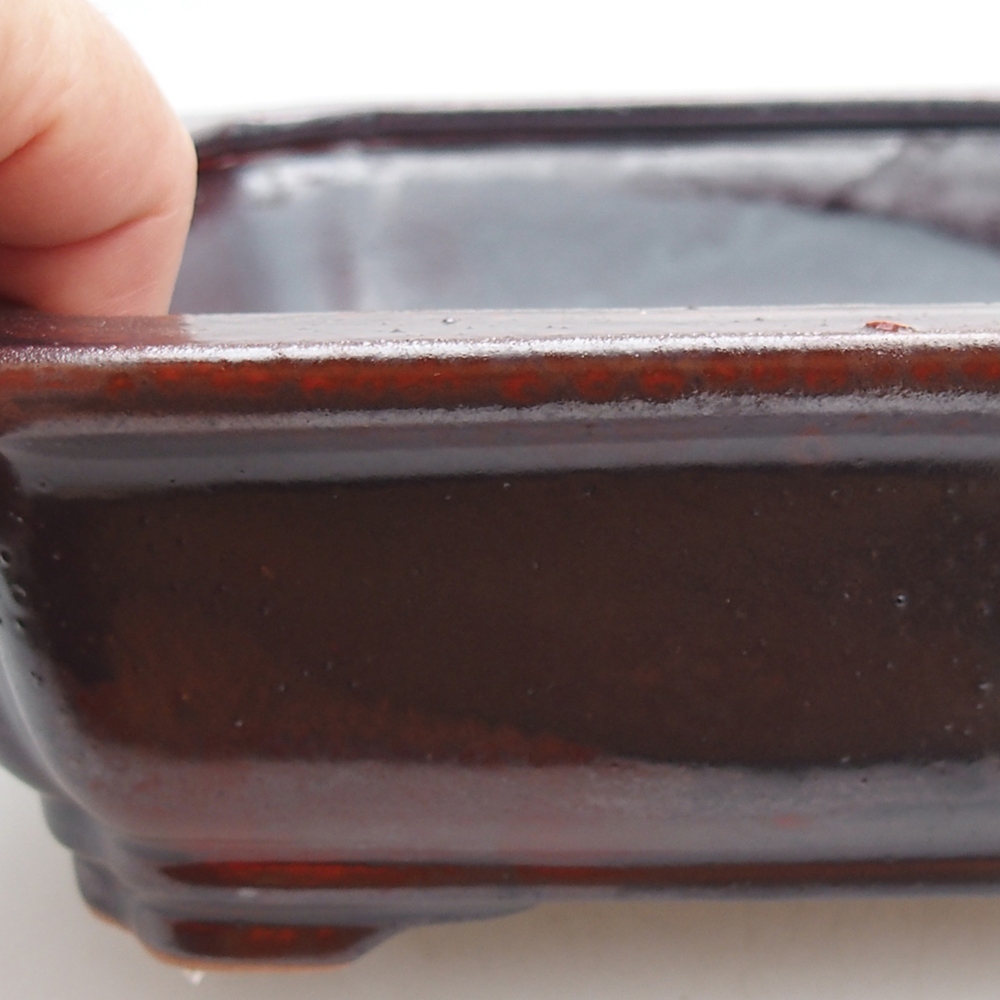 Ciotola bonsai in ceramica 27 x 21 x 7 cm, colore nero rosso