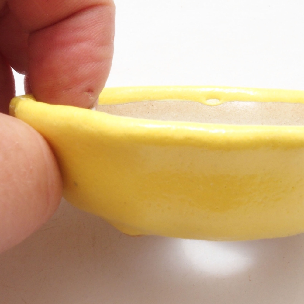 Ciotola bonsai in ceramica 7 x 7 x 2 cm, giallo