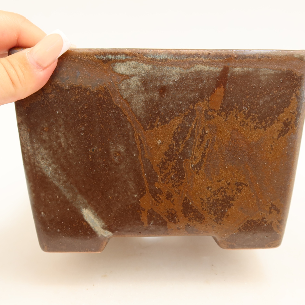Vaso da bonsai in ceramica 15 x 15 x 10,5 cm, colore marrone