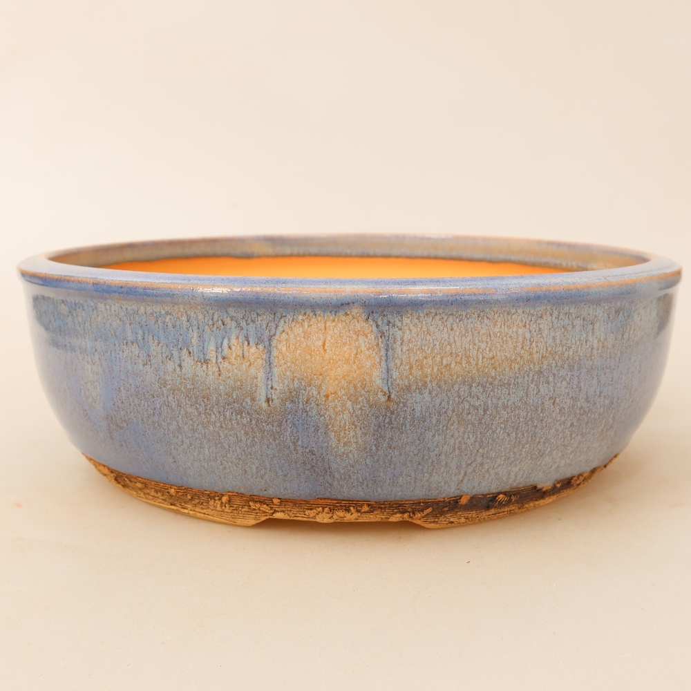 Vaso per bonsai in ceramica 24 x 24 x 7,5 cm, colore blu