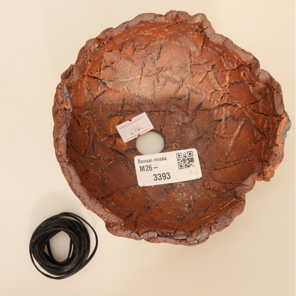 Contenitore in ceramica per Kokedama 12 x 12 x 7,5 cm, colore marrone