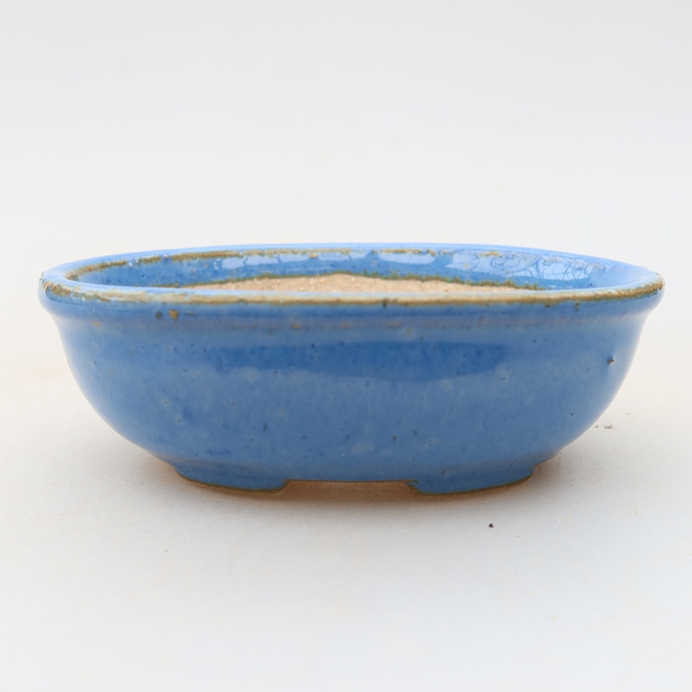 Vaso in ceramica per bonsai 8 x 6,5 x 3 cm, colore blu