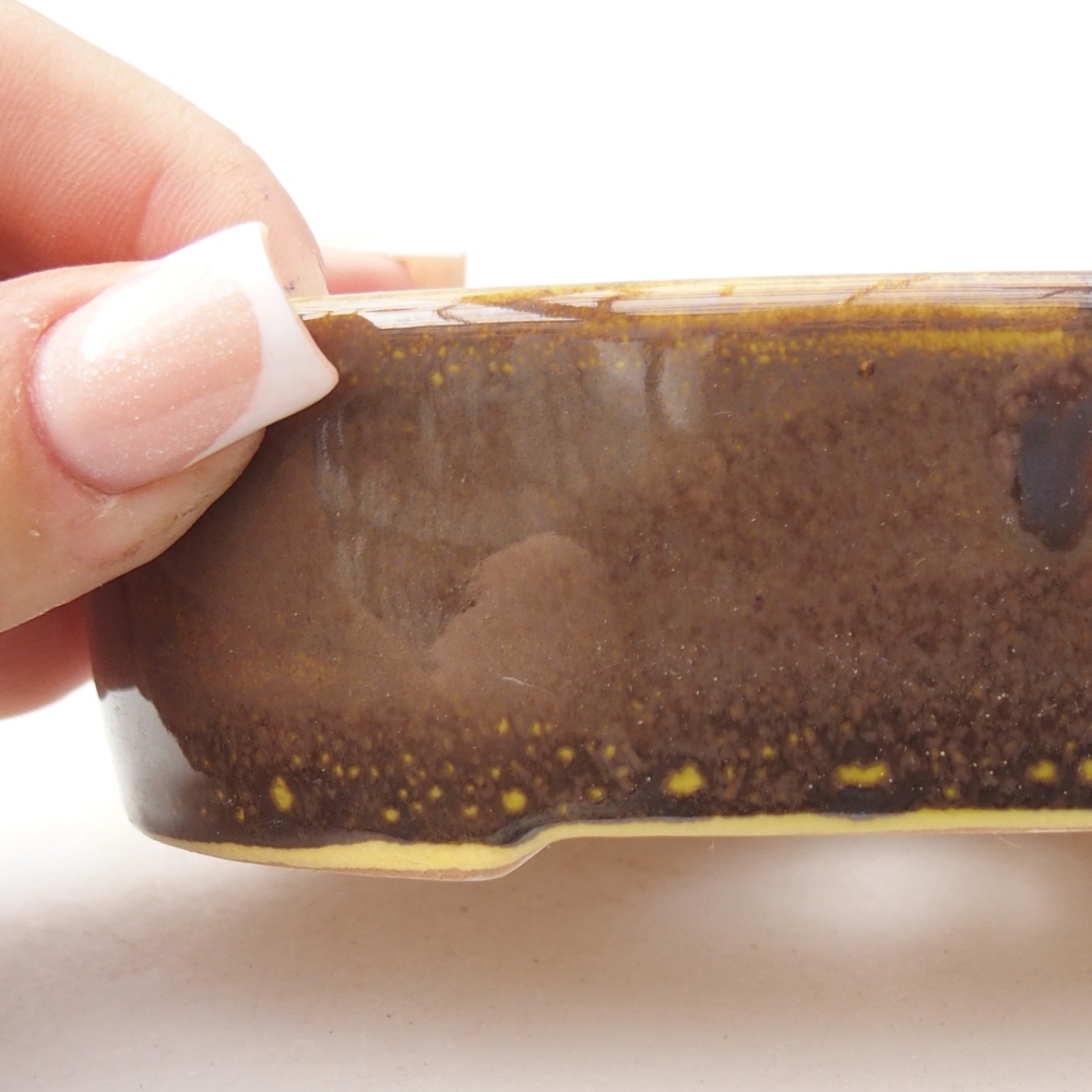 Ciotola per bonsai in ceramica 12,5 x 10 x 3,5 cm, giallo