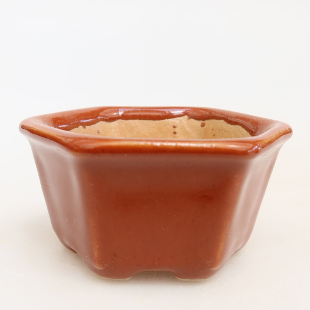 Ciotola per bonsai in ceramica 7,5 x 7 x 4 cm, marrone