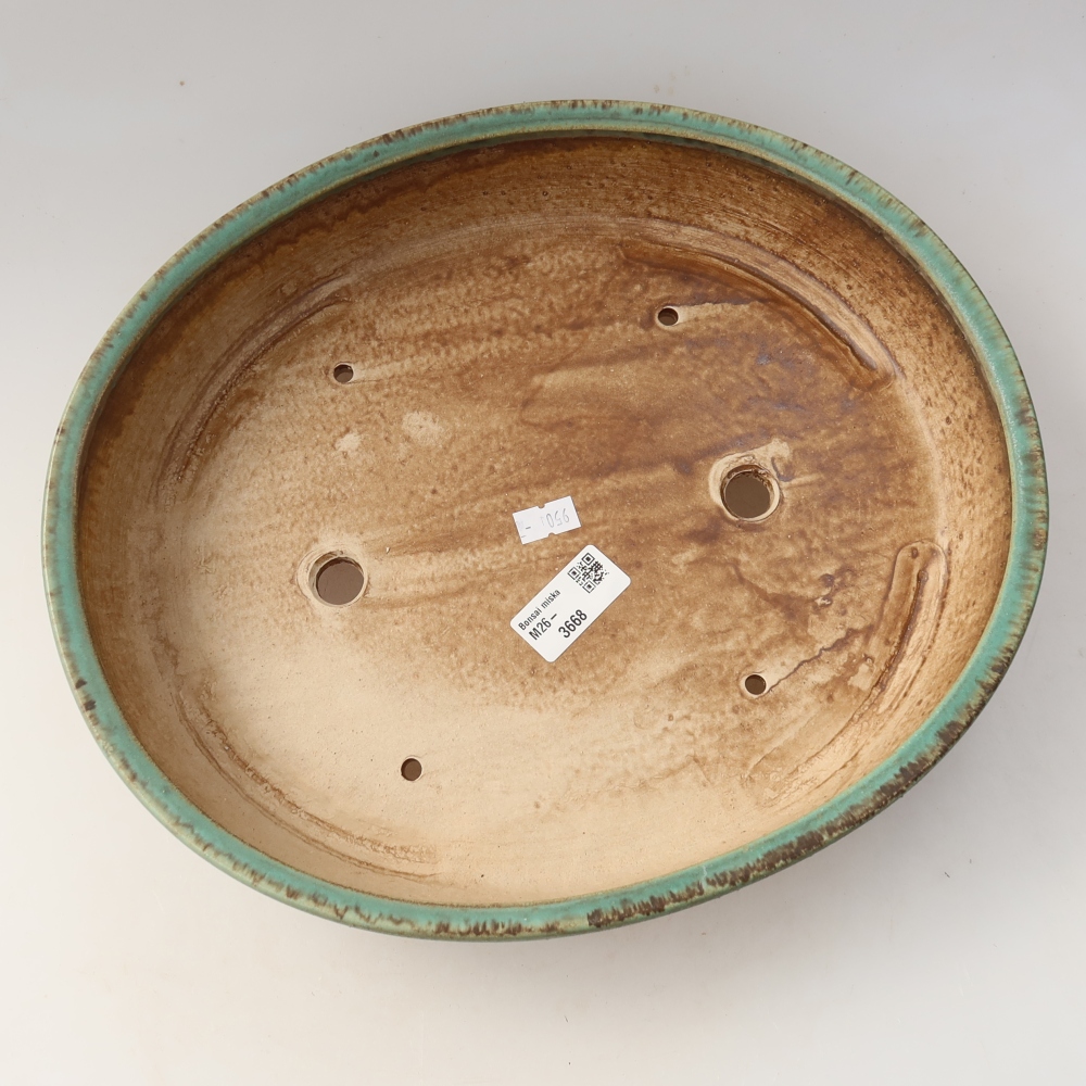 Vaso da bonsai in ceramica 32 x 27,5 x 6,5 cm, colore verde